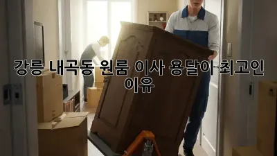 강릉 내곡동 원룸 이사? 용달이 최고인 이유!